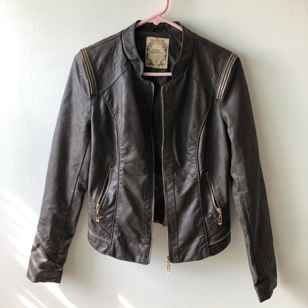 NEW Brown Chocolate Leather Jacket